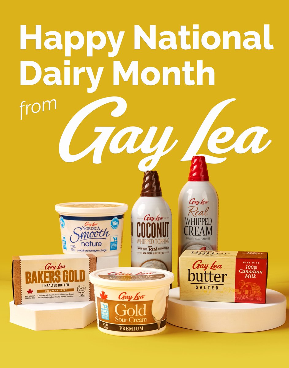 June is #NationalDairyMonth, and that means celebrating our bread and butter—dairy! Whichever proudly-Canadian Gay Lea dairy products you choose to enjoy this month, be sure #ShareJoy with your friends and family!

Which Gay Lea dairy product is your favourite? #GayLeaShareJoy