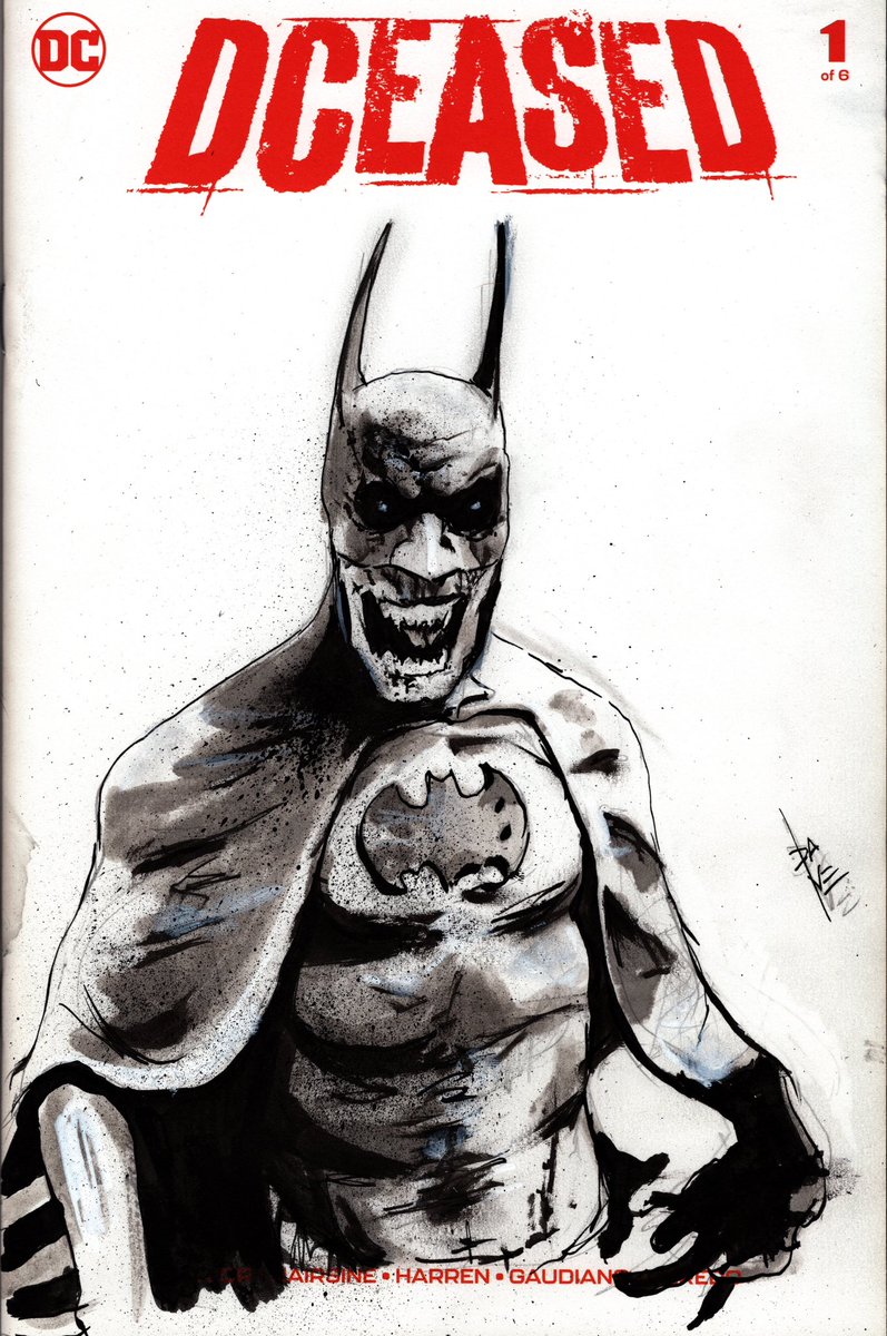 Zombie Batman on a Deceased sketch cover.
Ink, wash and acrylic.

#batman #dc #dccomics #deceased #zombie #zombiebatman #ink #acrylic #superhero #darkknight #parallelpen #sketchcover #comicbook