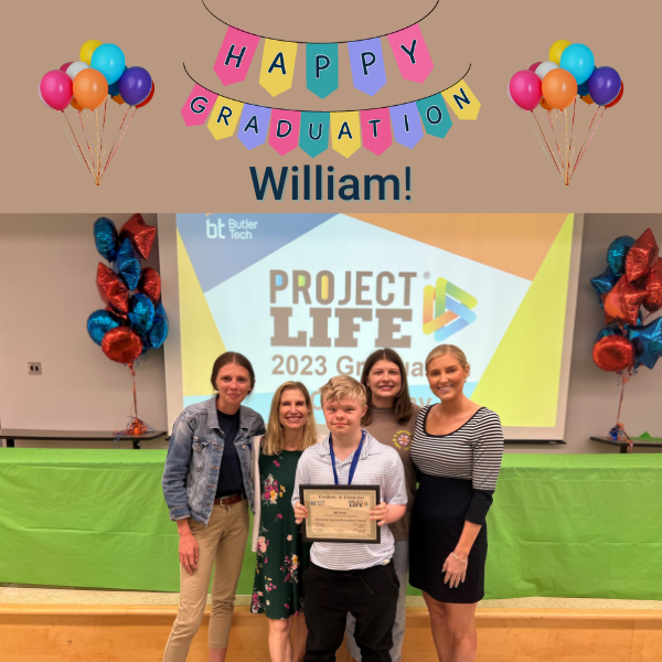 CountyButler's tweet photo. Congratulations to William Downs who graduated last week from @ButlerTech's Project LIFE! William's SSA, Rebecca Allen, attended William's graduation and said Project LIFE made so many more personal goals possible for William to achieve! We are so proud of you William! #Goals https://t.co/YrHRar2Suk