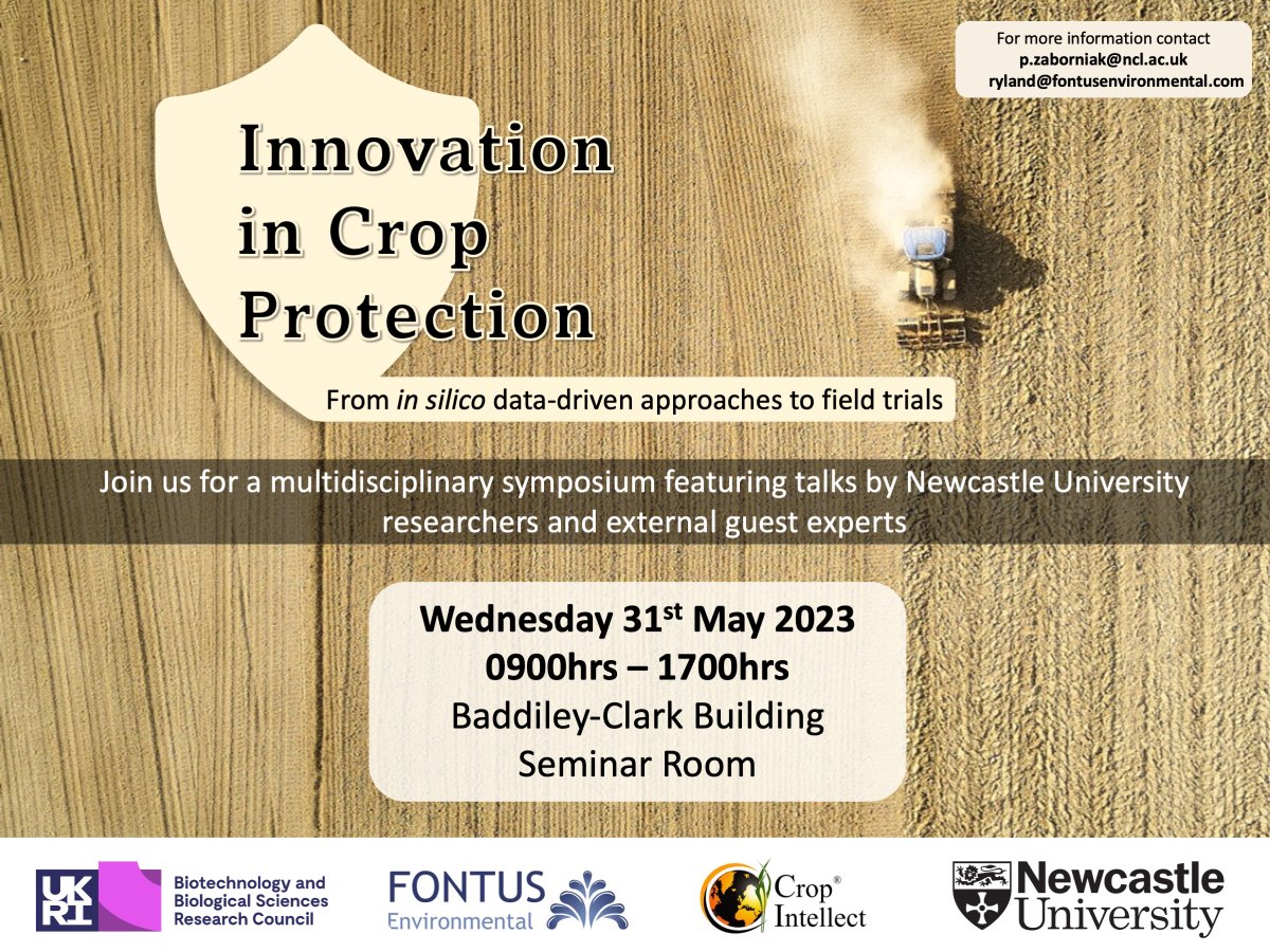On Wed, May 31st, join us for an inter-sectoral symposium: "Innovation in Crop Protection: from in silico data-driven approaches to field trials." There are opportunities for flash talks and/or posters.

Please sign up below to attend: forms.office.com/e/936yppJM4s