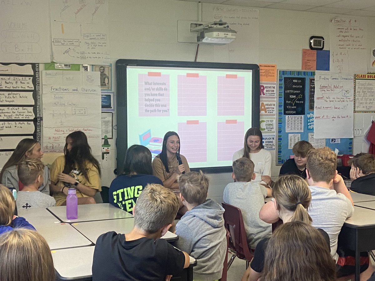 High school seniors back at Alan Shepard talking with fifth graders about school, providing advice and sharing their next steps after high school.  <a href="/NorthScottHS/">North Scott High School</a>