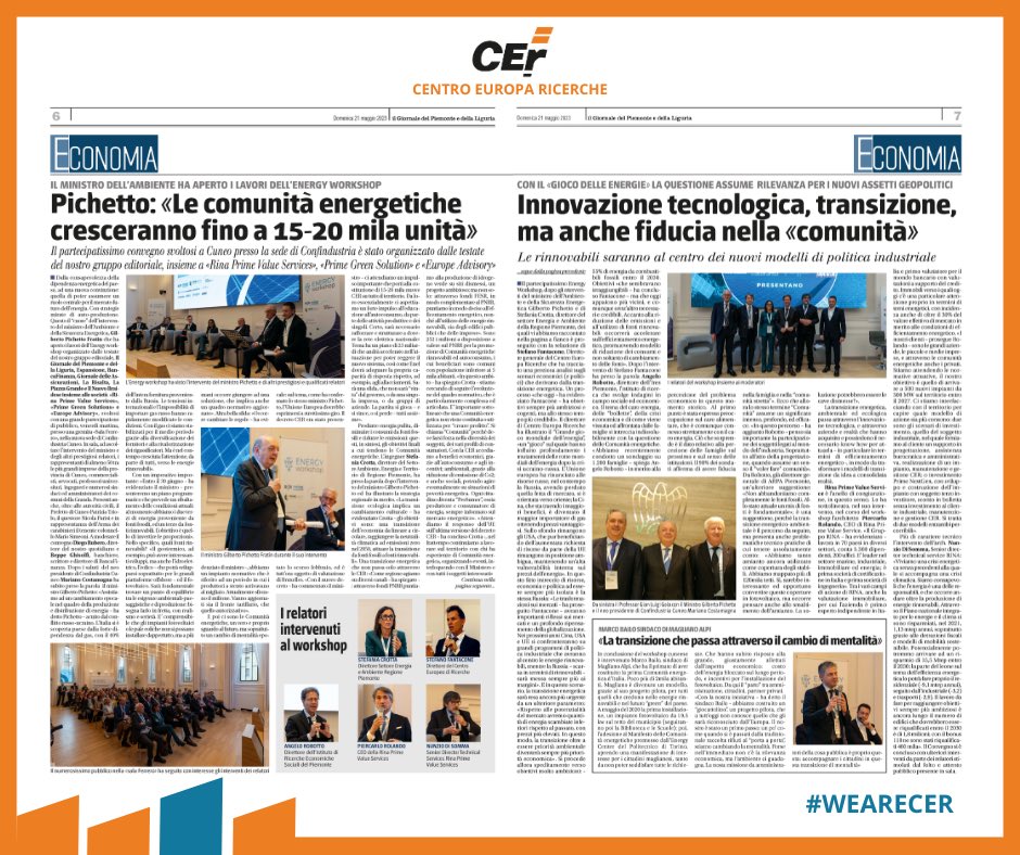 Il nostro intervento rappresentato dal Direttore della ricerca 
Stefano Fantacone, in occasione dell’ENERGY WORKSHOP presso la sede di <a href="/ConfindustriaCn/">Confindustria Cuneo</a>, con la presenza del Ministro 
<a href="/GPichetto/">Gilberto Pichetto</a>, <a href="/MASE_IT/">Ministero Ambiente e Sicurezza Energetica</a> 

L’articolo completo
👇🏻👇🏻👇🏻
edicoladigitale.info/app-data/giorn…

#energyworkshop #cer