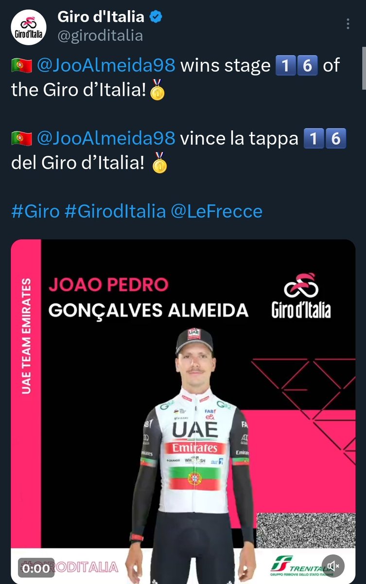 UnsafeVfc's tweet image. ENORME @JooAlmeida98 !! 🇵🇹🇵🇹
#stagewinner #GirodItalia #joaoalmeida #Portugal