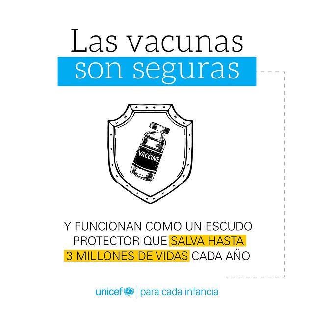 ¿#SabíasQue las vacunas actúan como un escudo protector para niños y niñas, y ayudan a prevenir enfermedades como el sarampión, la poliomielitis o la tos ferina?

¡Las vacunas salvan vidas!💉🙌

⚠️ Es tiempo de vacunar a los niños y niñas para #ReforzarLaInmunidad.

<a href="/uniceflac/">UNICEF Latin America</a>