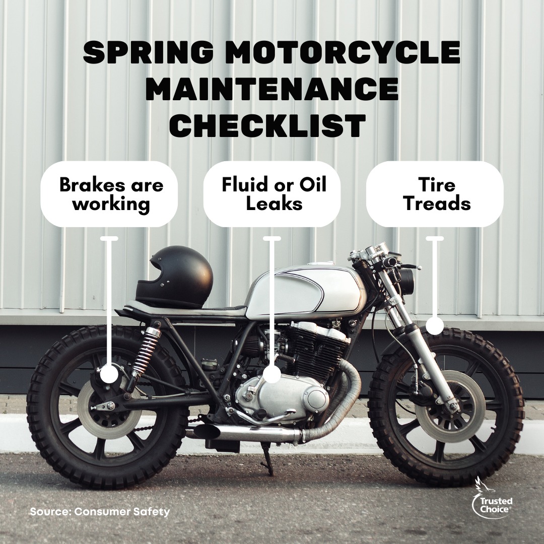 SpiveyInsurance's tweet image. Th weather is finally perfect to take a ride......before you do check off your checklist.
#motorcycleinsurance #motorcyclerides #motorcyclemaintenance #protectwhatsclosesttoyou