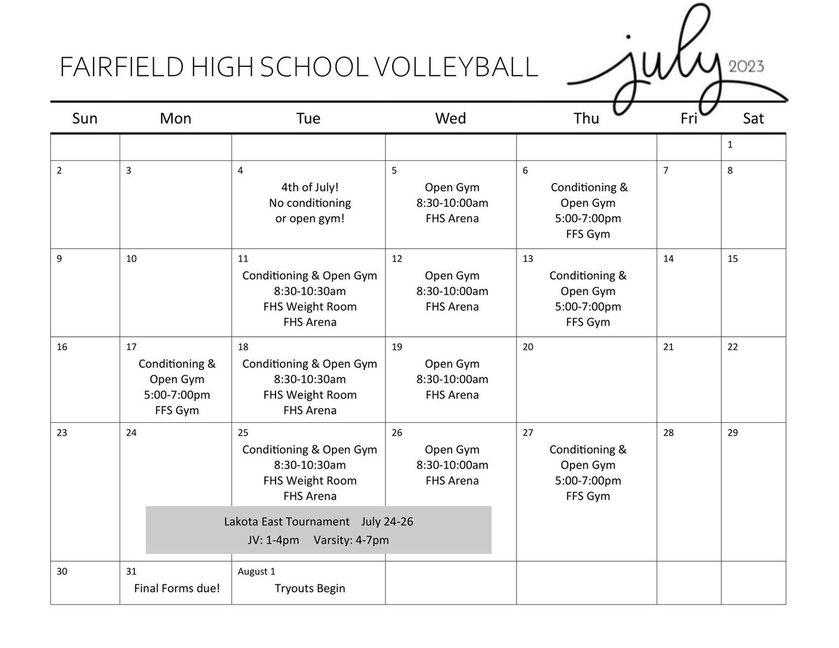 SUMMER IS ALMOST HERE!! ☀️ Open gyms and summer conditioning start in June!!