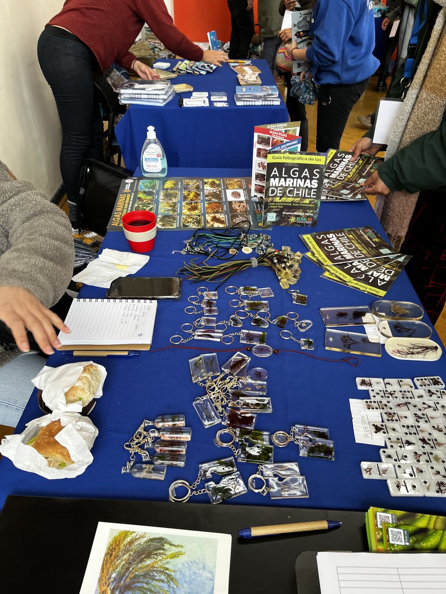 AlgaLab's tweet photo. Estás en el @CongresoCsMar ??
Pasen a visitar nuestro stand, tenemos guías fotográficas, posters y resina de algas marinas chilenas a la venta!! También póster Especies Marinas Invasoras gratis!! Y sorteo de libro y guía algas!! 😀😀
#ccmar #algas #algalab #arteyalgas https://t.co/O5Xq1Hr40o