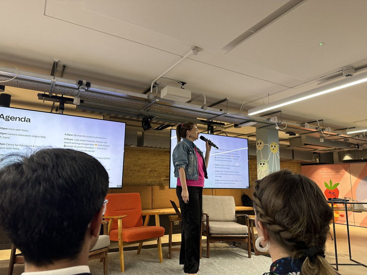 Kicking off the <a href="/CanvaEdu/">Canva Education</a> event, <a href="/MaximovaPetia/">Petia Maximova</a>, Head of Education for @Canva, EMEA 

#EdTech #EduTwitter #Canva #CanvaEDU