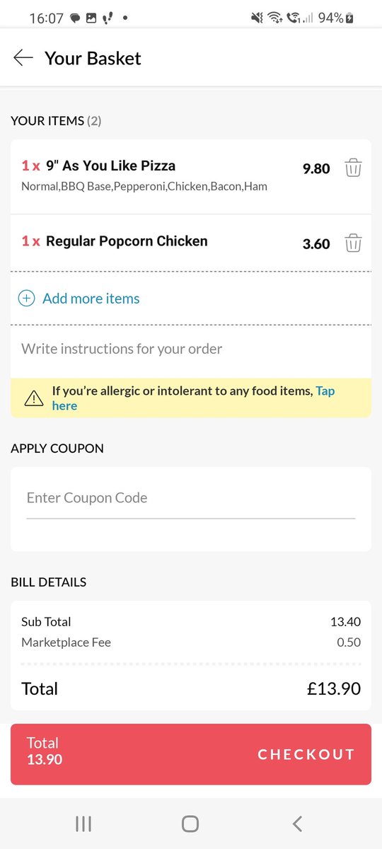 CSRizzoli23's tweet image. The one on the left is just eat and the image on the right is foodhub #CheaperOnFoodhub