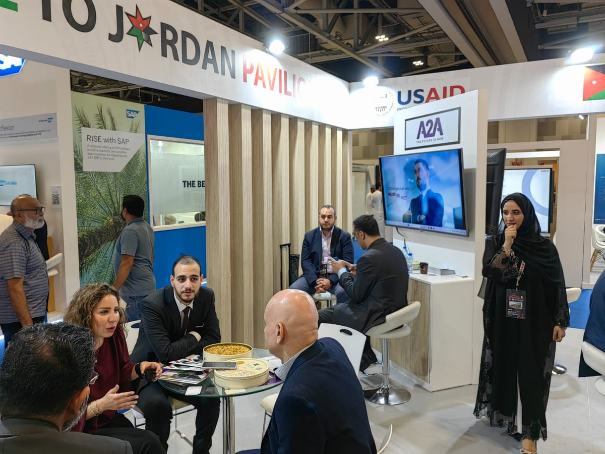 intajICTJO's tweet photo. Another busy day in the #Jordan_Pavilion at #COMEX_2023 

Pass by the Pavilion located in hall4 to discover #AccesstoArabia @AwaelTechCo @FalconsSoft #Evokeyjo @mindrocketsinc @MediaPlusJordan #Sedrapay #TransitionTech solutions

@comexglobalex https://t.co/kFtFyTQtXw