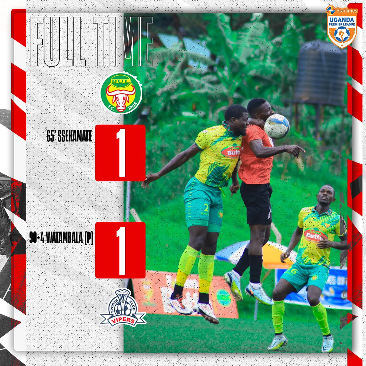 FansVipers's tweet image. FULL TIME ⏰
#PointShared
#StarTimesUPL
#BULVIP #VenomsFans #OneTeamOneDream