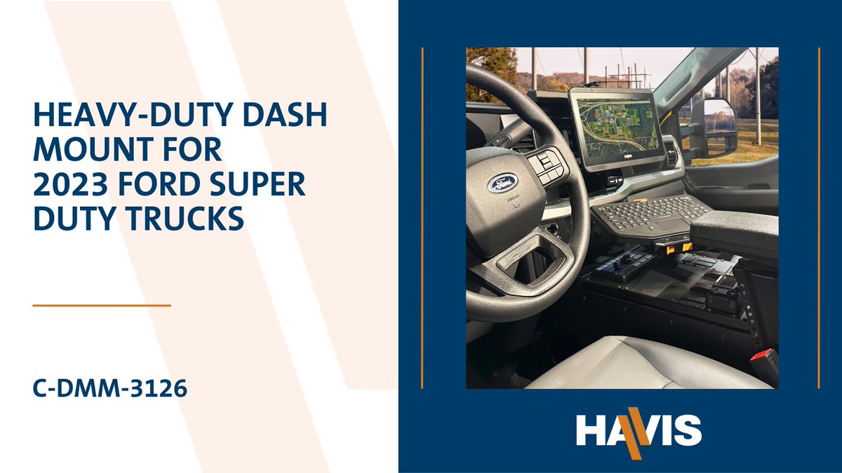 Introducing the ultimate accessory for your 2023 @Ford F-250: Havis's Heavy-Duty Dash Mount (C-DMM-3126)! Keep your devices securely in place with its rugged construction and adjustable design. 

#HavisEquipped #HavisRugged #HavisMustHaves #publicsafety #lawenforcement #worktruck