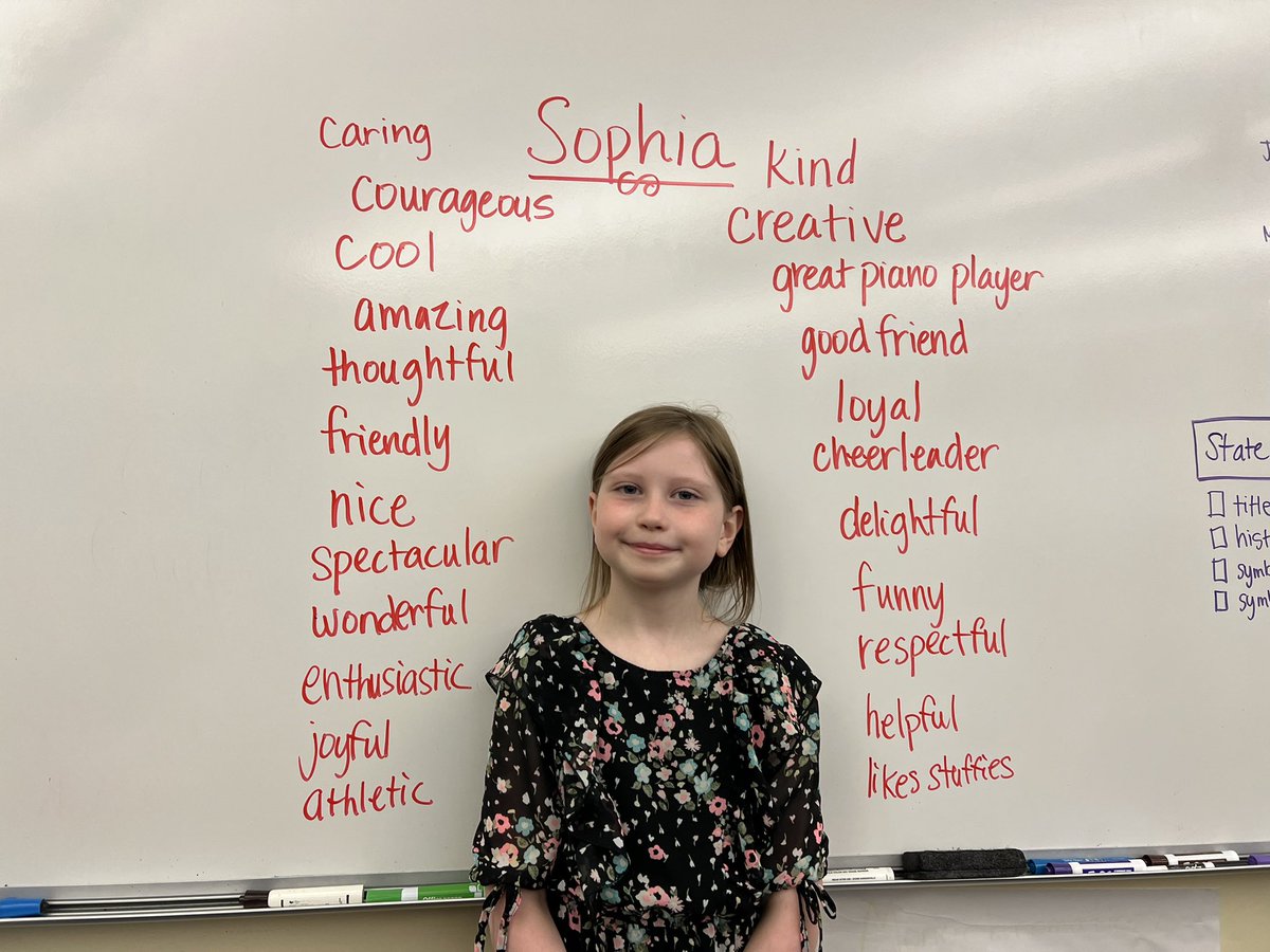 Godsey3rdGrade's tweet photo. Sophia is our Monday Student of the Day!  #CelebrateEveryone #4thQtrFun https://t.co/MhgF08fVMg