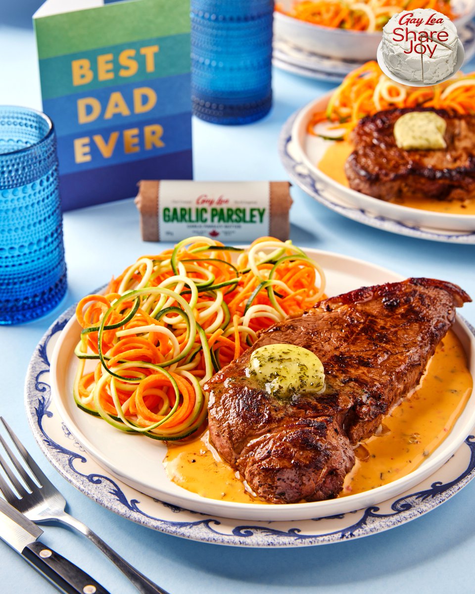 Happy Father's Day to all the dads and father figures in your life! #ShareJoy with Dad through this summer-inspired BBQ feast, starring Gay Lea Garlic Parsley Butter over succulent New York strip loin. #GayLeaShareJoy

gaylea.com/recipes/lunch/…