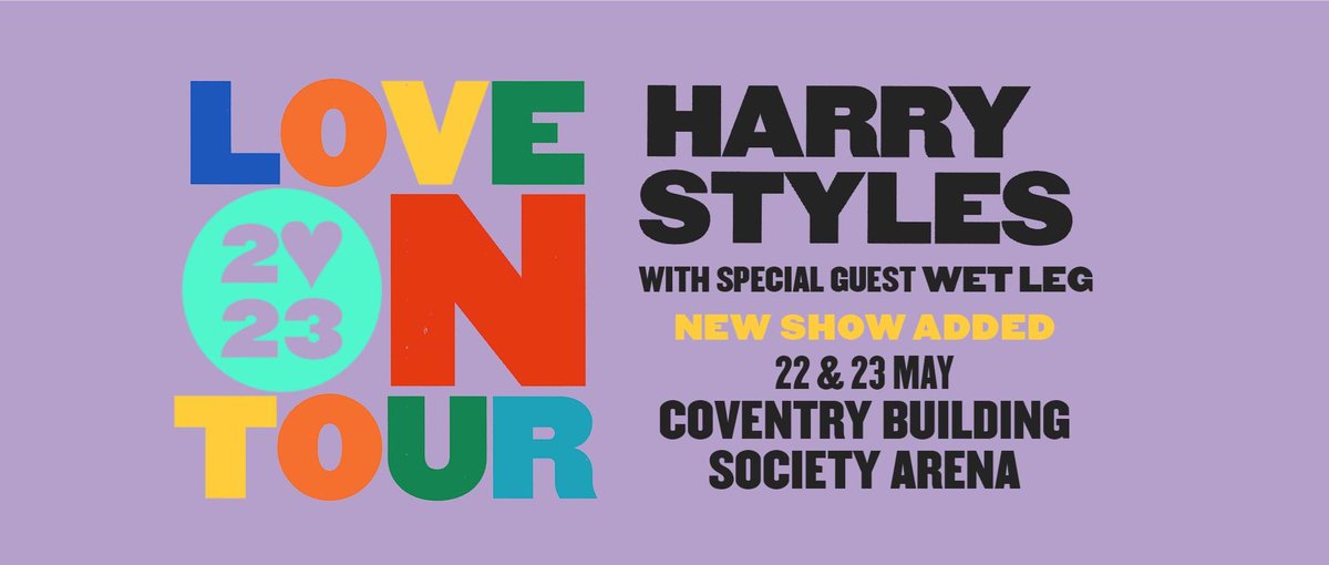 Selling tickets for Harry Styles Live Concert on Tuesday 23rd May at Coventry Arena City

Send us a message for tickets 

#concerttickets #tickets #concert #harrystyles #coventry #coventryarena #musicconcert #livemusic #loveontour #LoveOnTour2023 #hslot #retweet #wetleg