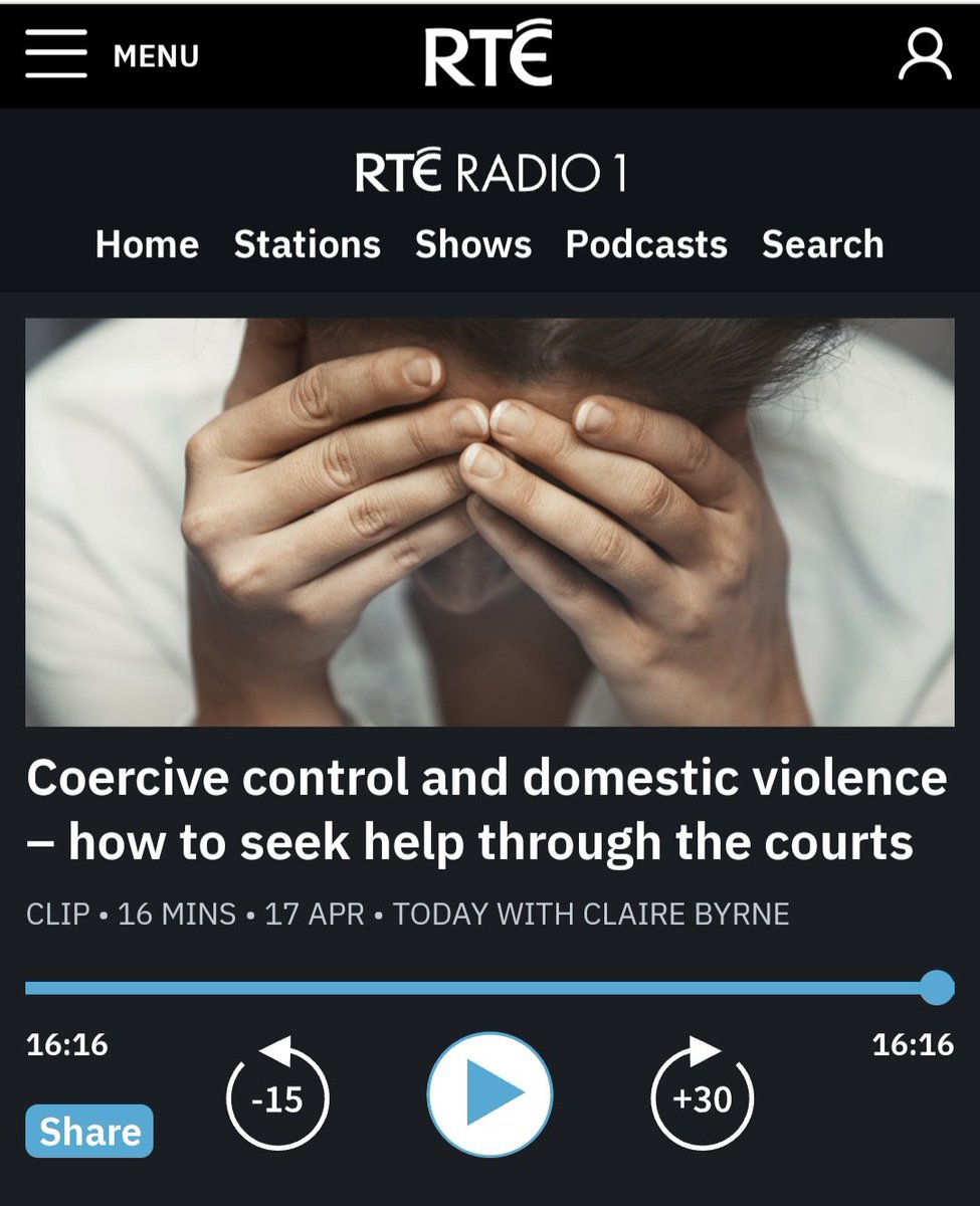 Some helpful information and advice shared in the interview below in relation to domestic abuse 
rte.ie/radio/radio1/c…