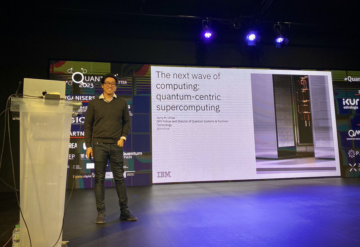 The one and only Jerry Chow (<a href="/jmchow/">Jerry Chow</a>) charts a path for us to useful quantum computing

Jerry introduces us to the next wave of #quantum-centric #supercomputing. 

Central problem:
⁃What is the time to solution to a certain problem? 

<a href="/QuantumConf/">QUANTUM MATTER CONFERENCE</a> #QuantumMatter