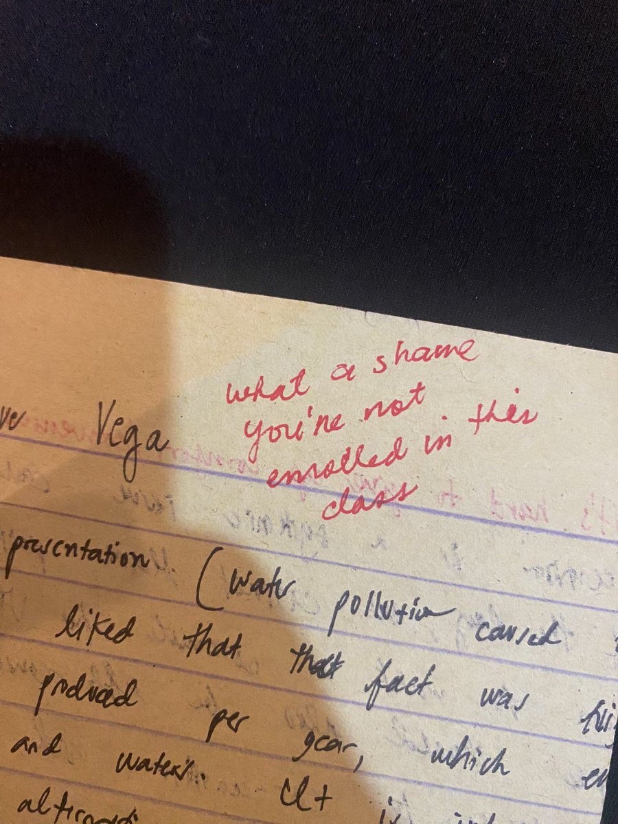 jstevevega's tweet photo. I was sitting in on one of my friend’s class last Thursday and everyone was writing a short reflection smthn and so I had to write a little smthn smthn too jus to fit in and then we had to submit it and I fig whats the harm and then that prof returned mine with this cute note 🥺 https://t.co/1mPA9xa6b7