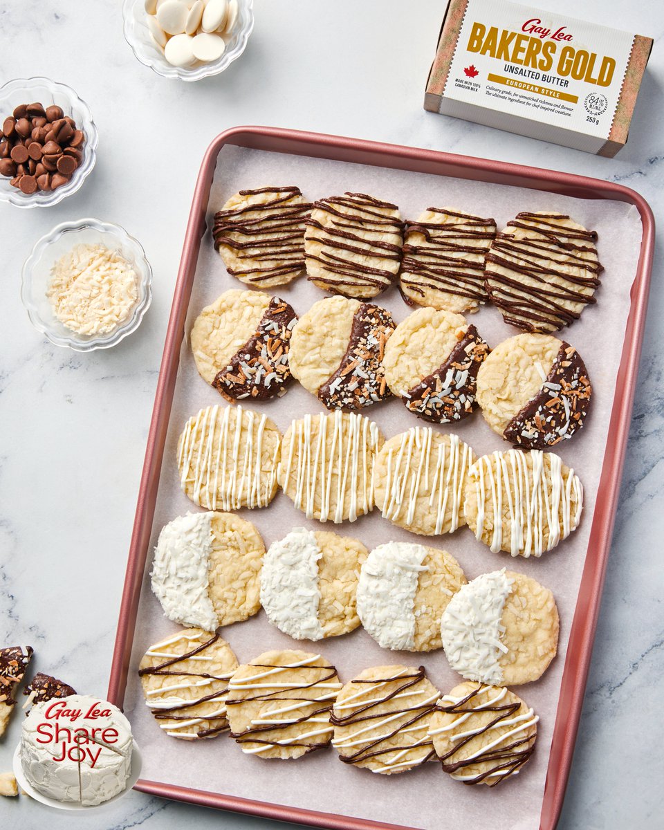 We're going "coco-nuts" for these Toasted Coconut Shorties on #NationalCoconutDay! Made with Gay Lea Unsalted Butter, drizzle these cookies with melted white or dark chocolate and garnish with additional toasted coconut! #GayLeaShareJoy

gaylea.com/recipes/desser…