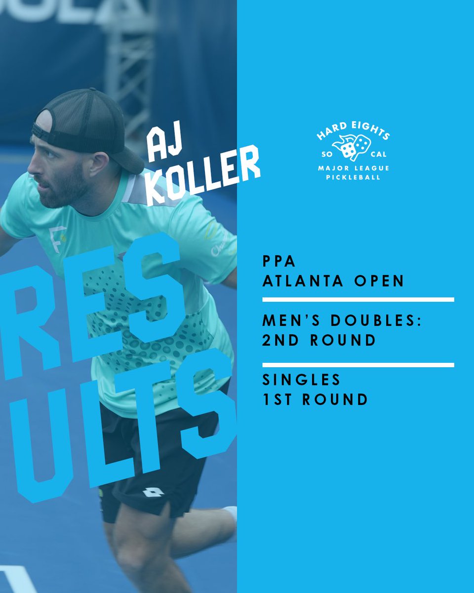 HardEightsMLP's tweet photo. Hard Eights π² from the @PPAtour Atlanta Open!
Double π₯ for Riley Newman, a quarterfinal run and 6th place finish for @LaurenStratman , and AJ Koller dipping his toes into singles... it's all about being ready for SAN CLEMENTE!
GO HARD EIGHTS!! #HardEights https://t.co/qNAV4lb0Qm