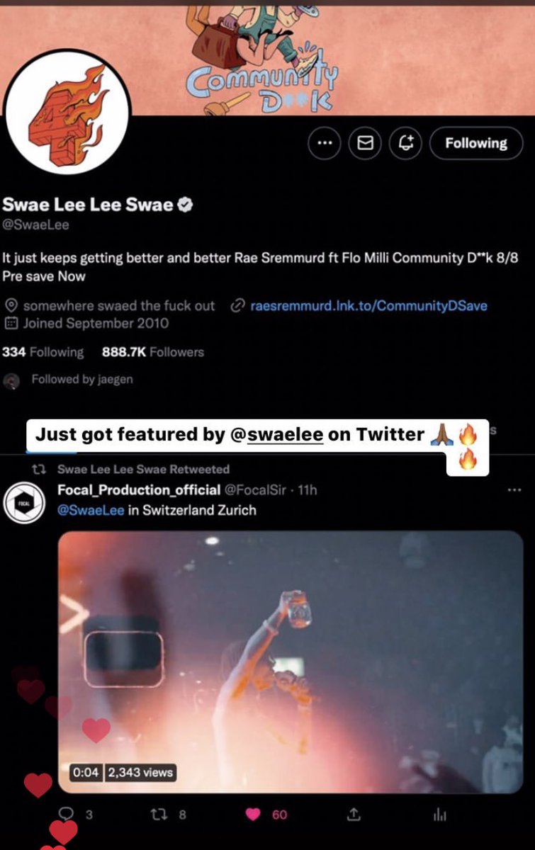 FocalSir's tweet photo. We once got featured by swae lee 🫶🏾😭 https://t.co/PmsqYLMyMC