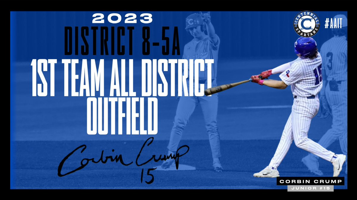 CHS Spartan Baseball (@chsspartanbase1) on Twitter photo <a href="/corbin_crump22/">Corbin Crump</a> hit .625 in district play. Had the most 2-out RBI hits on our team. Very deserving! #AAIT <a href="/corbin_crump22/">Corbin Crump</a> hit .625 in district play. Had the most 2-out RBI hits on our team. Very deserving! #AAIT