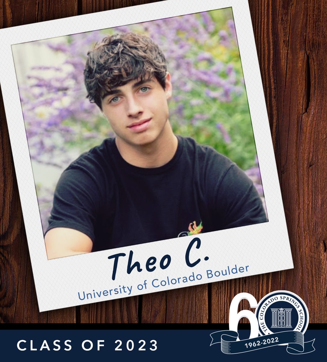Theo C., your musical talents and ability to think outside the box have led to many memorable conversations with your teachers and classmates. We look forward to seeing where your academic journey takes you. @cuboulder #CSSClassOf2023 #KodiakPride
