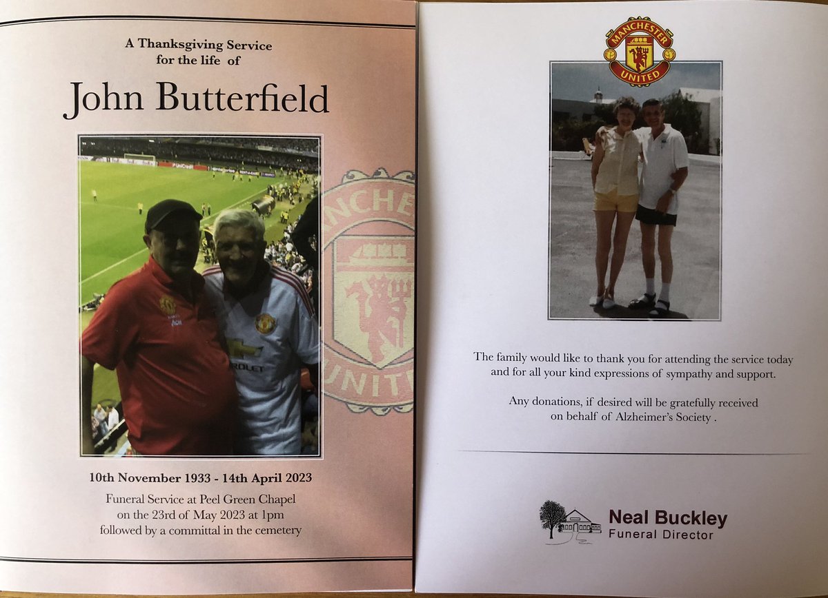 A lovely funeral service for a lovely man! 
Thanks to all John’s family &amp; friends for a fitting ‘send off’ 🥲
Any donations to the Alzheimer’s Society would be gratefully received!