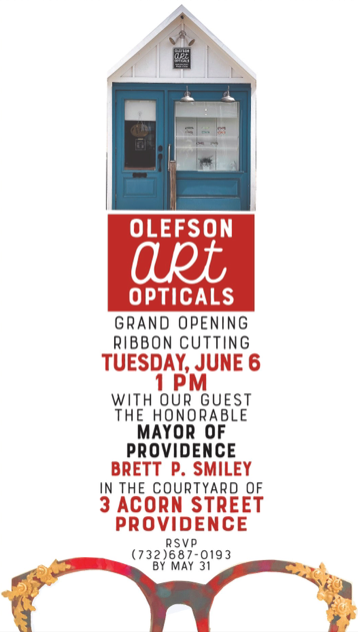 Be Our Guest: 6/6 1PM #OlefsonArtOpticals Celebrates #NationalEyewearDay with #RibbonCutting and @PVDMayor (Olefson Art Opticals discreetly located in the back courtyard of 3 Acorn St. #PVD) - mailchi.mp/911a533ebc03/6…
