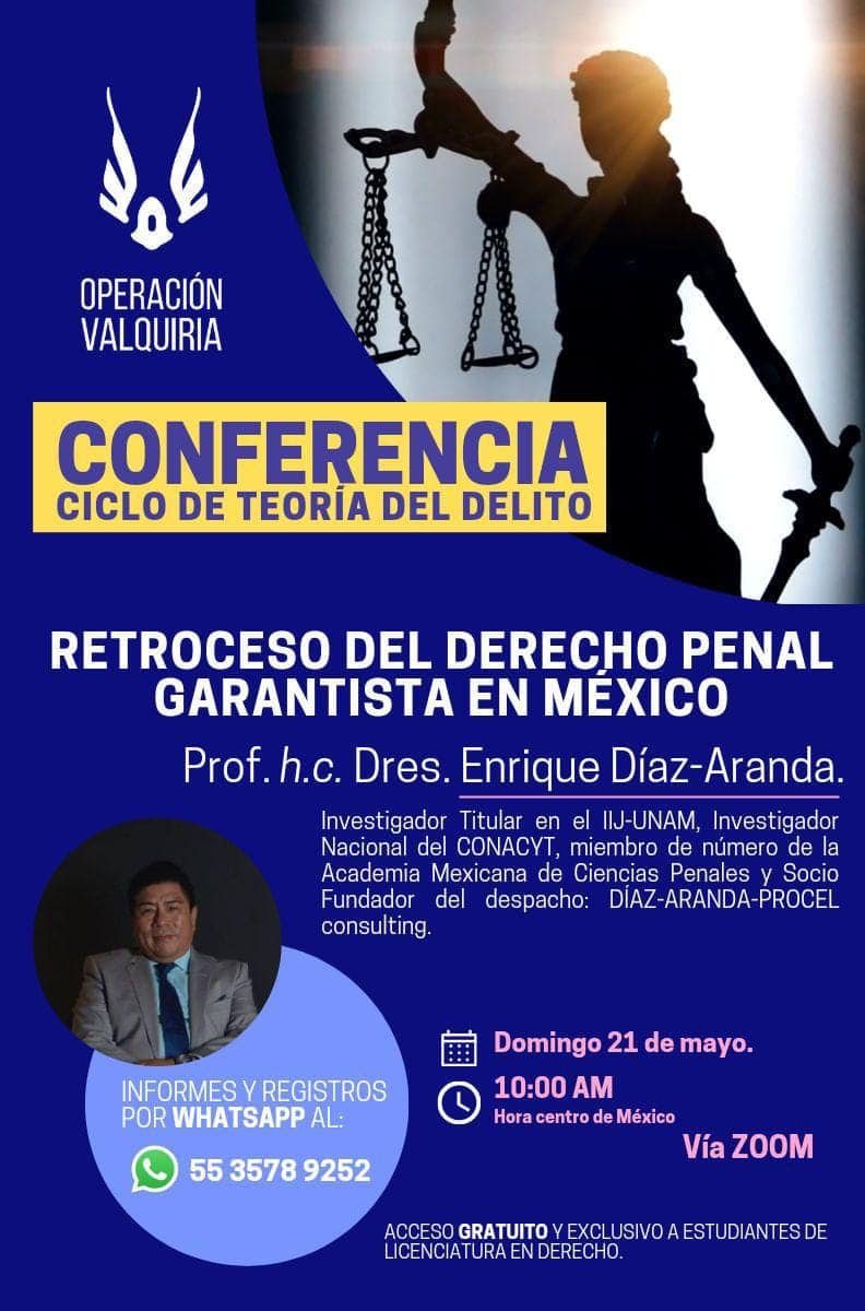 El domingo tuve la oportunidad de exponer en el zoom de la Operación Valquiria las razones por las cuales considero que en México hay un retroceso del Derecho penal garantista y recordé mi participación en el Simposium "Krise des Strafrechts und der Kriminalwissenschaften?"