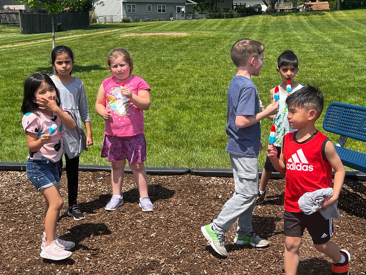 Our partners at the Carol Stream Police Department have been stopping by schools to pass out popsicles to students. Yesterday was a beautiful day for all Roy DeShane students to enjoy the cool treat! <a href="/carol_stream/">Village of Carol Stream</a>