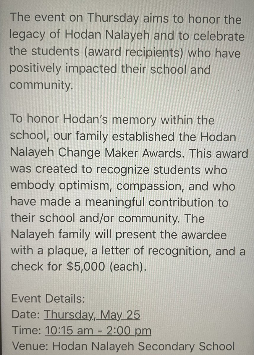 nam kiwanuka (@namshine) on Twitter photo It’s been 4 years since <a href="/HodanTV/">Hodan Nalayeh</a> was killed. It still doesn’t feel real. Her family’s strength to continue Hodan’s work is a sliver of how loved she was. Sharing on behalf of her family @HodanNalayehSS students will receive awards in her name. Media who want to cover, pls DM me. It’s been 4 years since <a href="/HodanTV/">Hodan Nalayeh</a> was killed. It still doesn’t feel real. Her family’s strength to continue Hodan’s work is a sliver of how loved she was. Sharing on behalf of her family @HodanNalayehSS students will receive awards in her name. Media who want to cover, pls DM me.