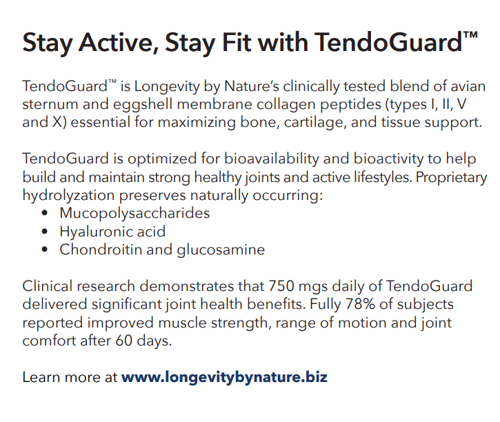We have a collagen supplement that is a perfect blend for #joints and connective tissue health.  

Take a look at TendoGuard, Collagen Complex which includes collagens Type I, II, V, & X: 
longevitybynature.biz/product/tendog…