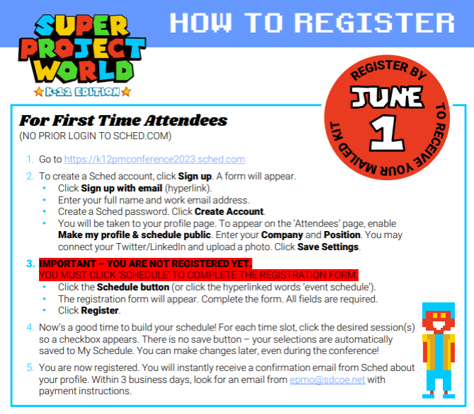 alphageeks's tweet image. Have you registered for Super Project World yet? Register by June 1 to get your conference swag! #k12projectmanagment