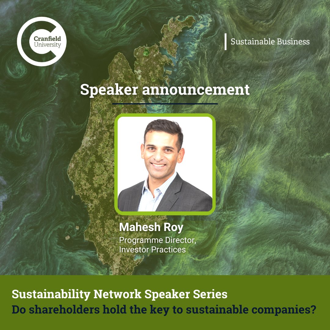 We are so pleased to be welcoming  back alumni Mahesh Roy for this panel. 
Register for our lunchtime webinar this Thursday 25 May: hubs.la/Q01QTKNC0

#esg #sustainabiltiy #greenfinance #shareholderactivism #socialvaluechain