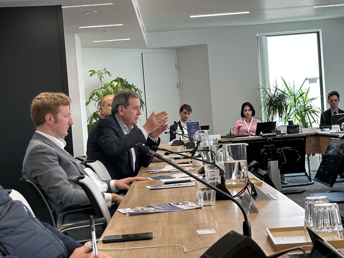 ASDEurope's tweet photo. Great exchange today between Members of the @Europarl_EN from the Sky & Space Intergroup, the Air & Space Academy & representatives from #Destination2050 industry associations on #decarbonisation of #aviation and the investment needed from public and private actors to realise it. https://t.co/RBXFoKP2xU