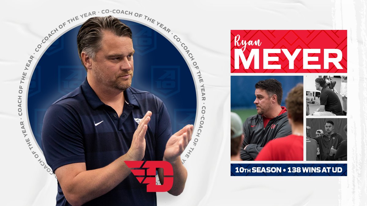atlantic10's tweet photo. #A10MTEN Co-Coach of the Year:

Ryan Meyer has served at the helm of @UDFlyerTennis since 2012, accumulating 138 wins in dual play. Dayton has won 15-plus games five times in the Meyer era The Flyers advanced to the A-10 Championship final in 2023.

https://t.co/pGVuQqwHpo https://t.co/JDpSqJFf0I