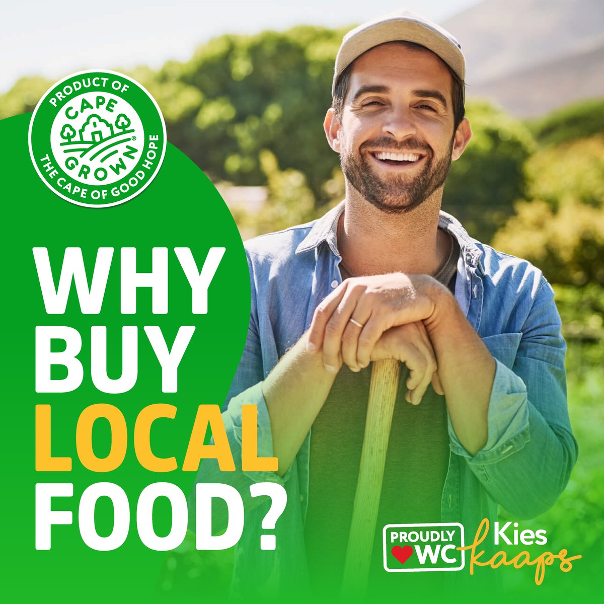 CapeGrownMark's tweet photo. When you buy local and support the Western Cape business and farming communities you have a bigger impact than you may think. You are creating jobs, growing our local economy and creating a cleaner environment. 

Learn more about Cape MADE and Cape GROWN: https://t.co/WkikOv0NrK https://t.co/pyREhjYAff