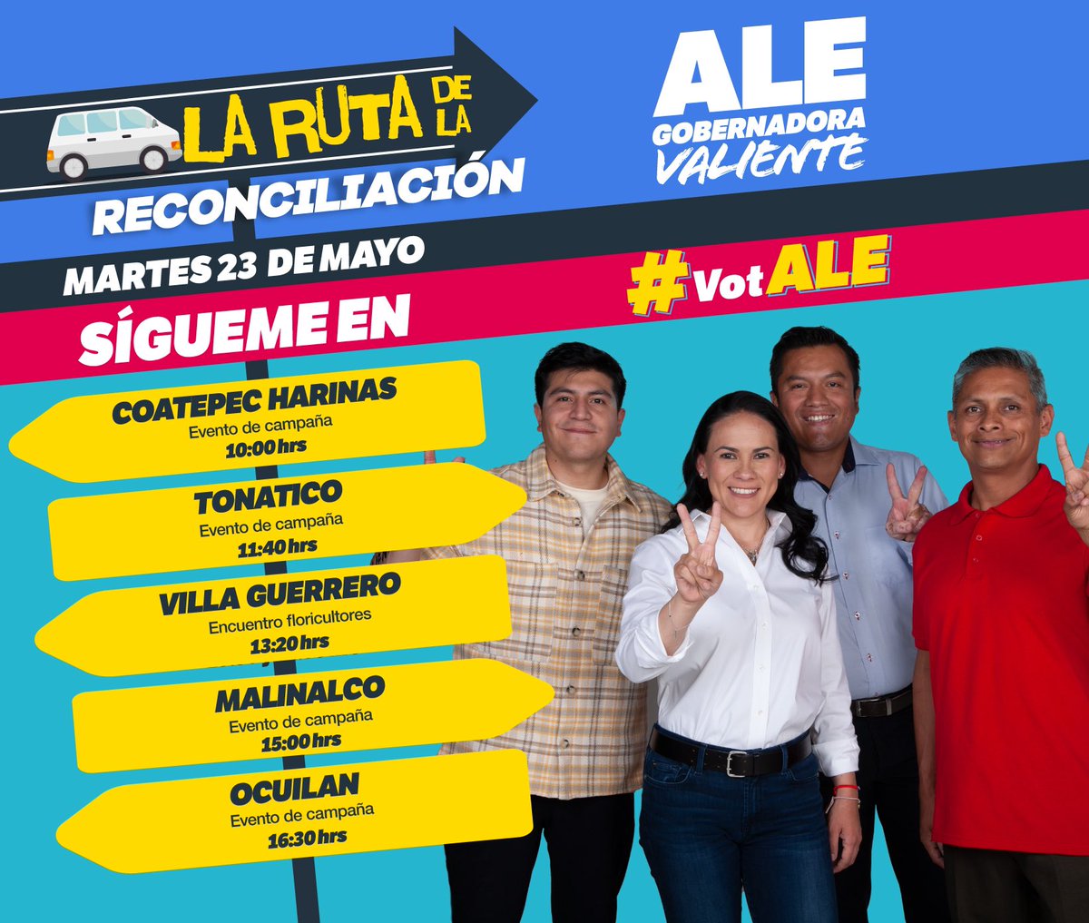 Gracias a las y los mexiquenses que siguen sumándose a esta Ruta de la Reconciliación. Mi compromiso es unir para resolver. Nuestra fortaleza está en la unidad, juntos podemos todo, juntos somos invencibles. #VamosAGanar #VotALE