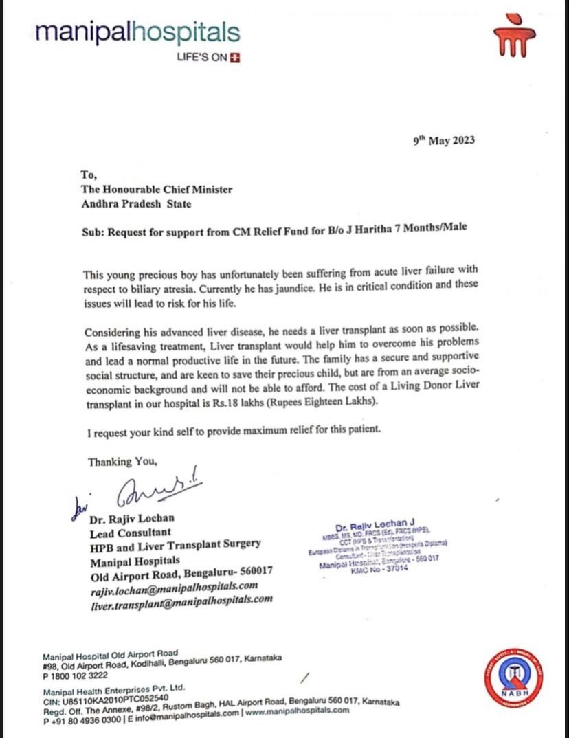 Harshabps999's tweet photo. Hi everyone, actually my friends  son is suffering from liver failure. The baby need to undergo for liver transplantation, I don't know how to reach anyone . So Iam posting hear,it will be very helpful for their family. If anyone can forward this post any one who can help...🙏🙏 https://t.co/AxffeqmHjz