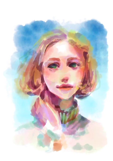 模写練習。まだ途中だけど気持ち良く描けてる。 #AdobeFresco
