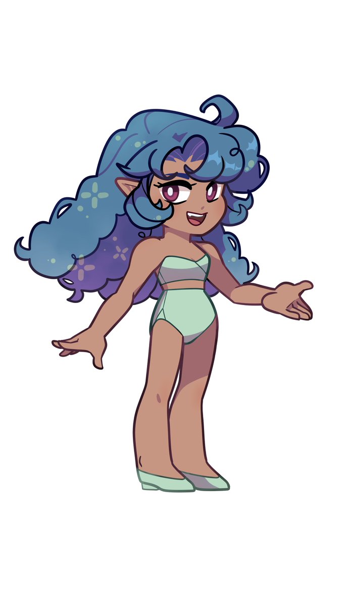 DiceGoddessDev's tweet photo. I'll go through the individual outfits. This here is just the base. I use this for designing her various looks. https://t.co/oVsR3pCDVb
