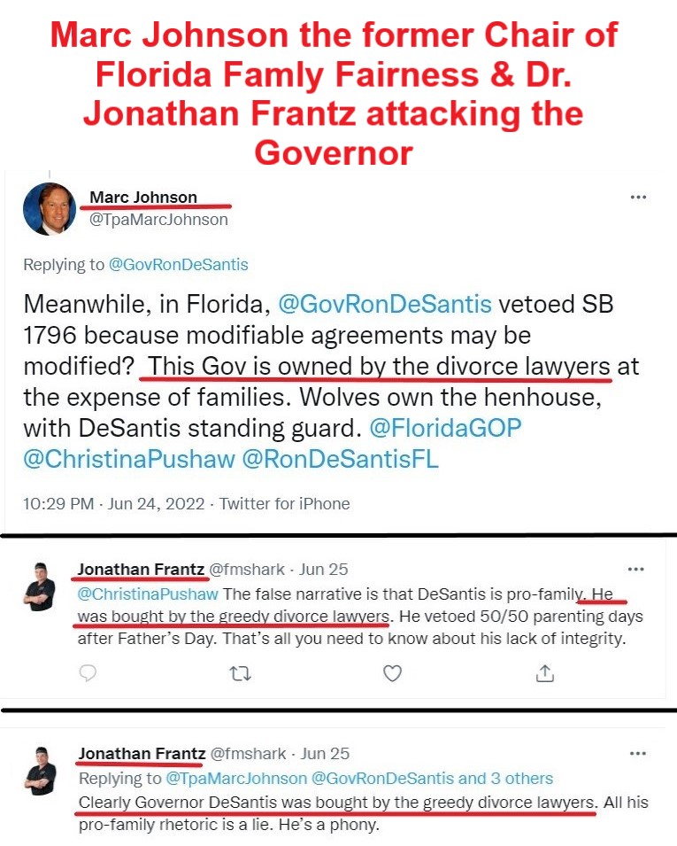 MsBlakeTaylor's tweet photo. @equity_dignity @CaseyDeSantis @ErinMPerrine @ChristinaPushaw @Clay_Yarborough @TraciLKoster @LaurenMeloFL @PeterSchorschFL Florida Family Fairness Chair &amp; members posted vile tweets to/about @GovRonDeSantis &amp; @CaseyDeSantis after the bill was vetoed last year. "Get ready to move in November Ron."  "Trump for President."  They brutalized @Kathleen4SWFL too.  They endlessly called the bar corrupt https://t.co/fkJKLMpqvh