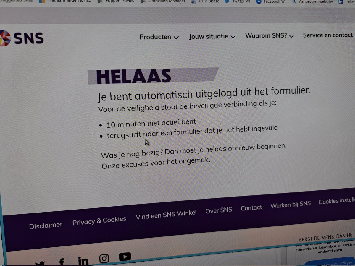 Deze bank is het toppunt van klantvriendelijkheid. Zelfs bij het invullen van een klacht faalt het systeem.