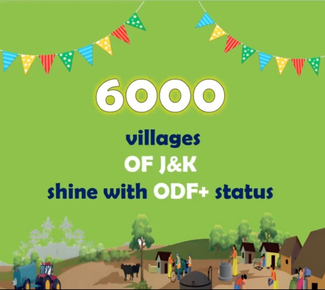 ddnews_jammu's tweet photo. Another milestone for J&amp;K:  6000 villages declared as ODF PLUS in J&amp;K under Swachh Bharat Mission Grameen.

#SwachchBharatAbhiyan 
#JammuAndKashmir 

@mission_sbm @diprjk @PIBSrinagar @MIB_India https://t.co/08SCFmwlBV