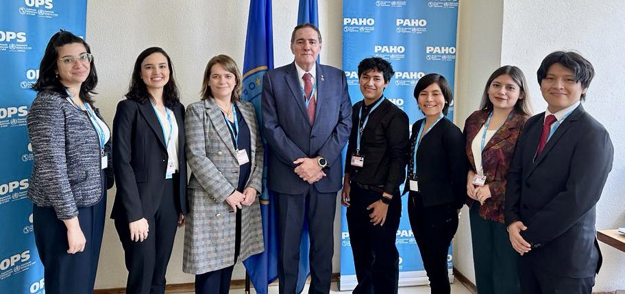 DirOPSPAHO's tweet photo. “Interesante diálogo hoy sobre las prioridades de #WHA76, con jóvenes representantes peruanos de @IFMSA.” https://t.co/POrUWuGgMz