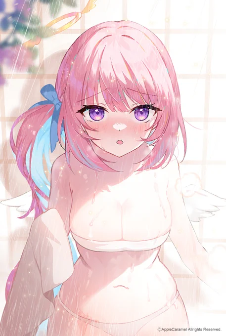 ロリ天使アイドルVtuber 「真白 まゆMashiro Mayu」ちゃんのイラストを描かせていただきました。 よろしくお願いします #Vtuber #Commission #まゆまゆあ～と