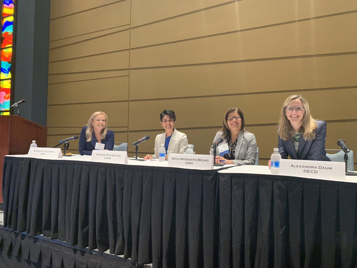 CTDOH Commissioner Seila Mosquera-Bruno participated on a panel at the Inaugural CT Investor Conference hosted by <a href="/TreasRussell/">Treasurer Erick Russell</a> on Affordable Housing and Economic Development in Connecticut with <a href="/CHFA_RockyHill/">CHFA Rocky Hill</a> CEO Nandini Natarajan and @ct_decd Commissioner Alexandra Daum.