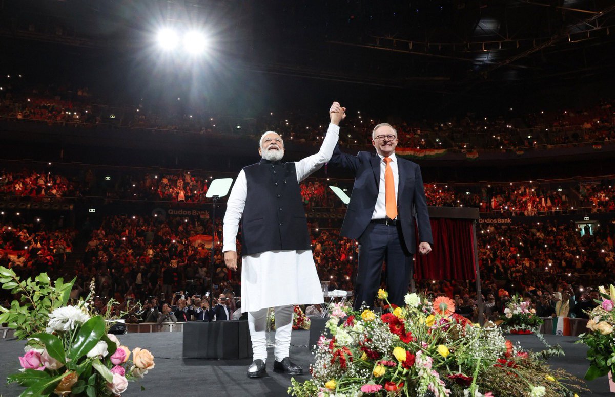 DarshanaJardosh's tweet image. 𝓜𝓸𝓭𝓲 𝓜𝓪𝓰𝓲𝓬 𝓲𝓷 𝓐𝓾𝓼𝓽𝓻𝓪𝓵𝓲𝓪 ✨🇮🇳🤝🇦🇺

#ModiInAustralia
