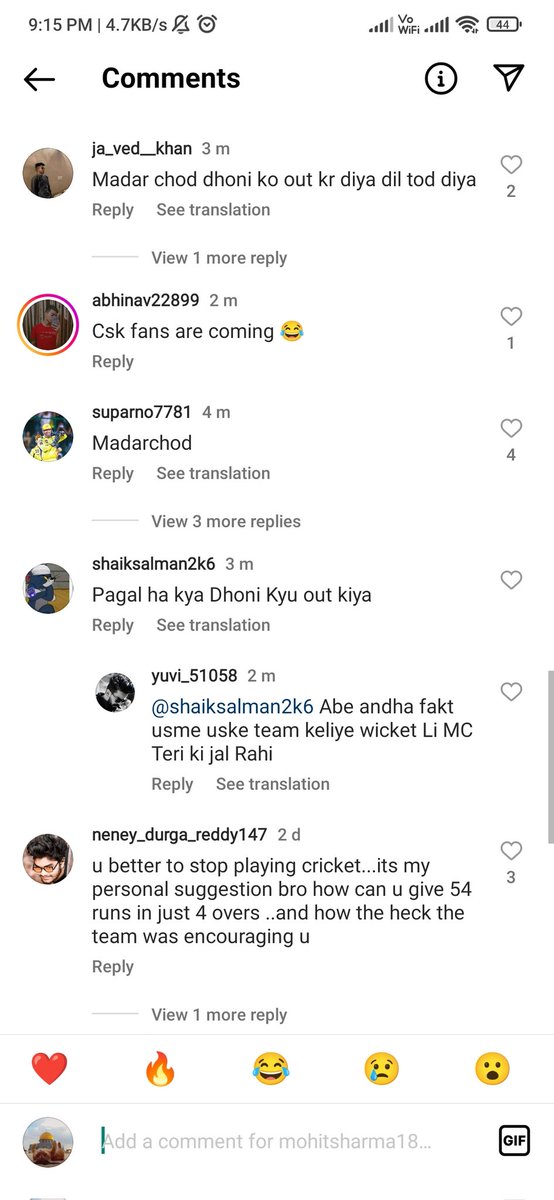 Disgusting CSK already started abusing Mohit Sharma and his family 🤢🤢
